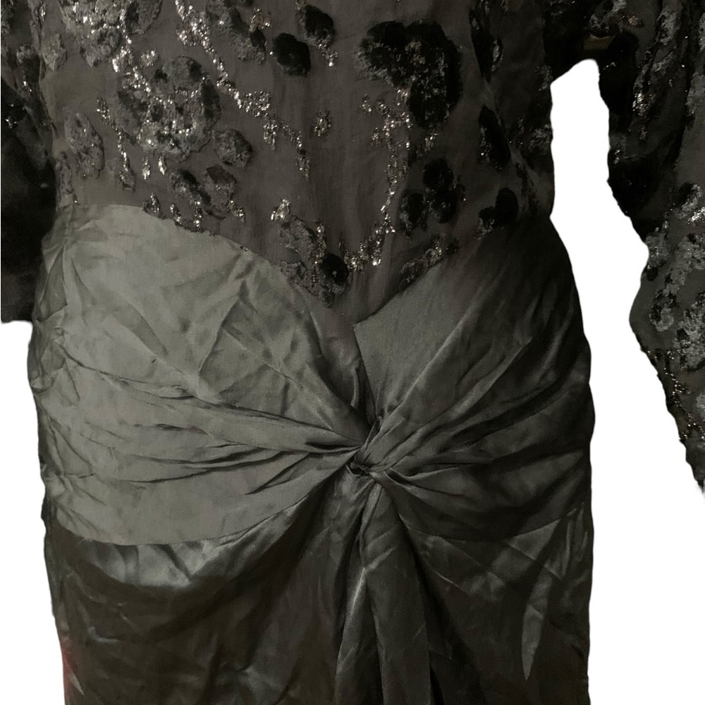Vintage Saint Romei Black 100% pure Silk NWT  dress size 12 - Picture 2 of 9